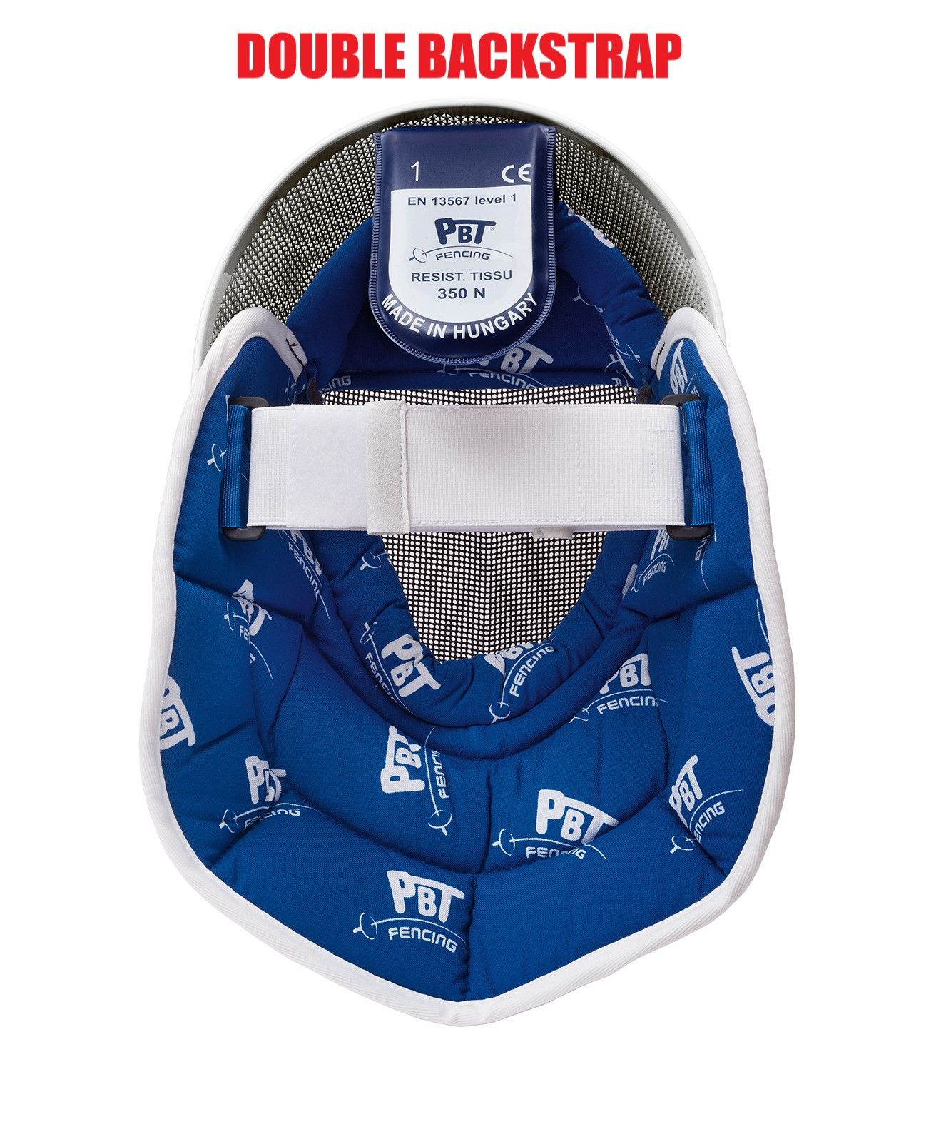 Foil mask 350 N white with double backstrap incl. mask cable