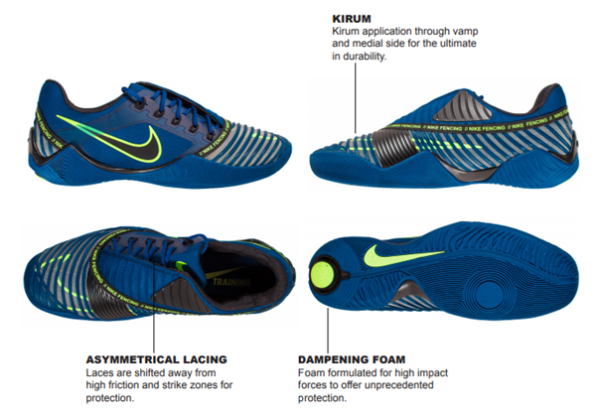 Fencing Shoes Nike Ballestra 2 BLUE-GREEN