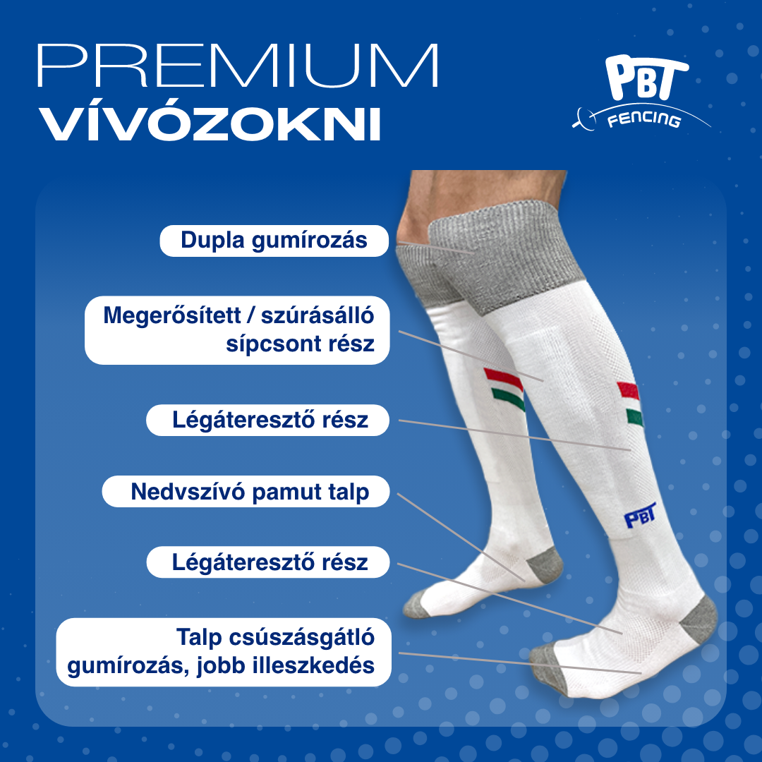 Fencing socks, shin padded HUN PREMIUM NEW